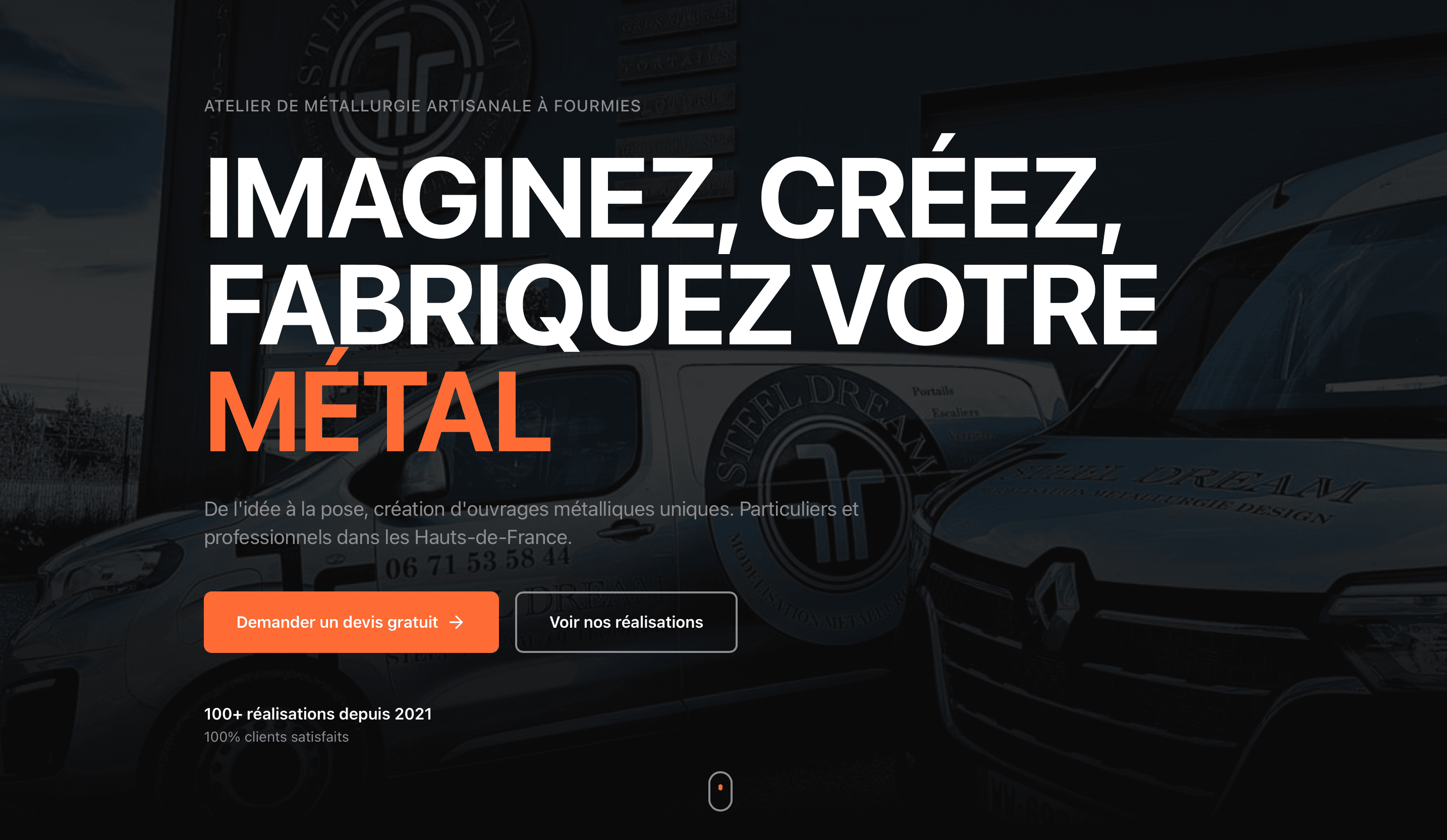 Aperçu du site Steel Dream
